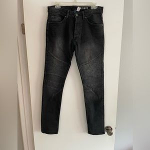 Mens Size 32/30 H&M Divided Moto Black Skinny Jeans NWOT